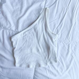 PINK Victoria's Secret White Ribbed Top, XXS